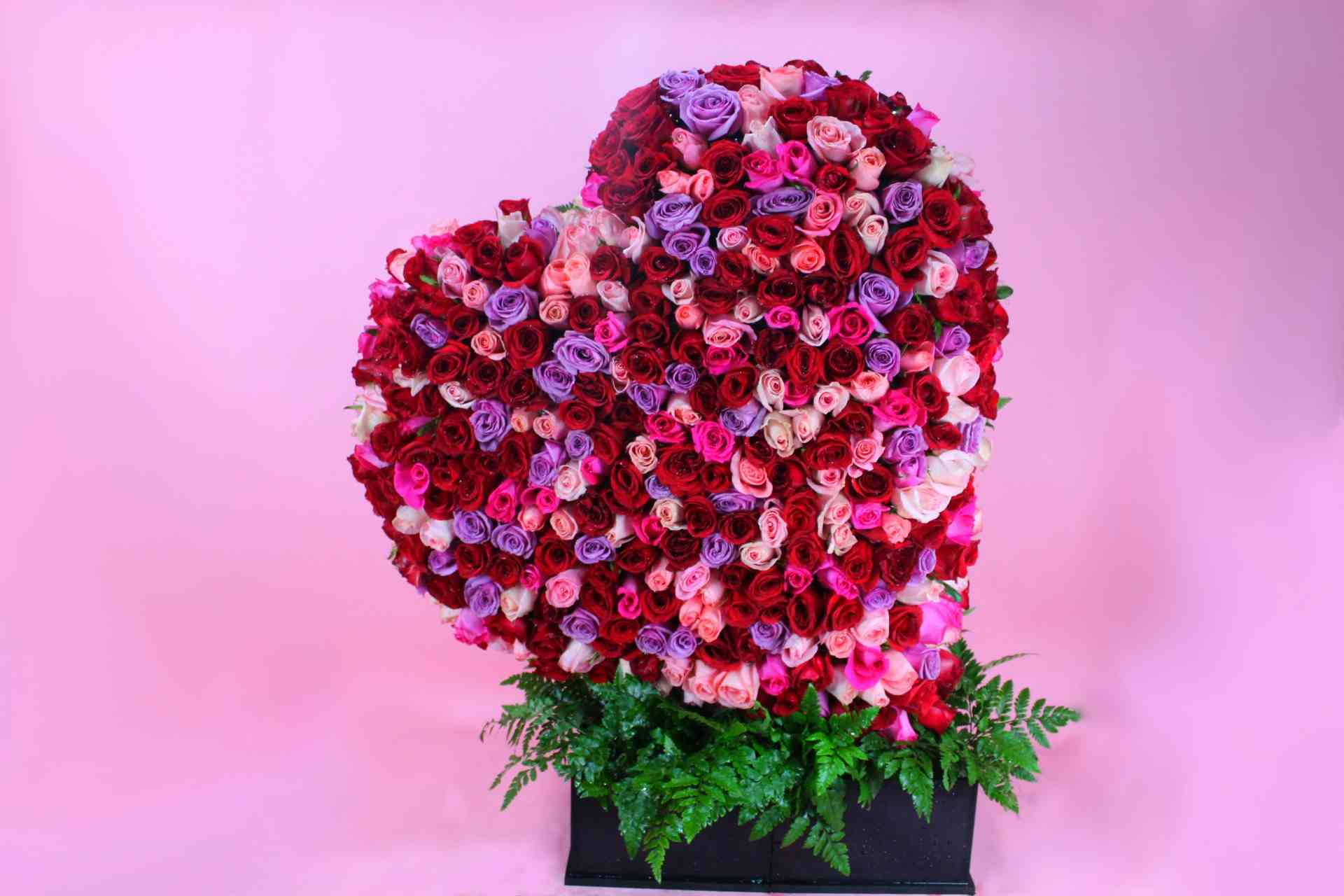 Corazón floral 450 rosas