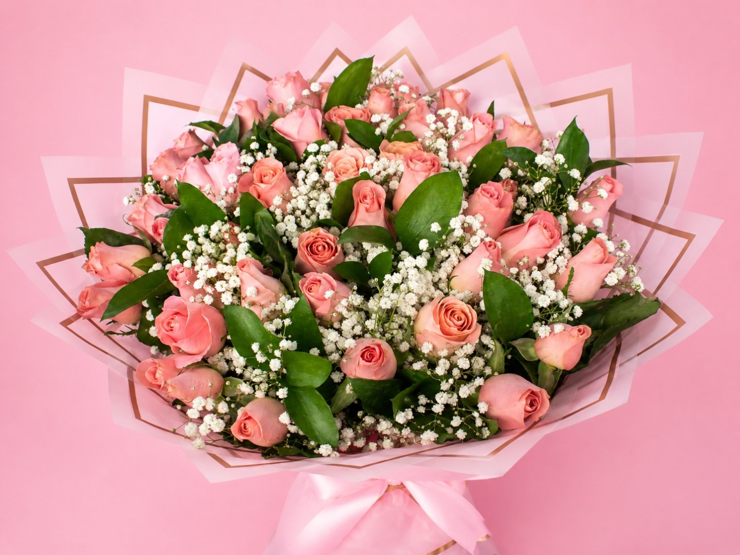 Bouquet de 50 Rosas Rosa