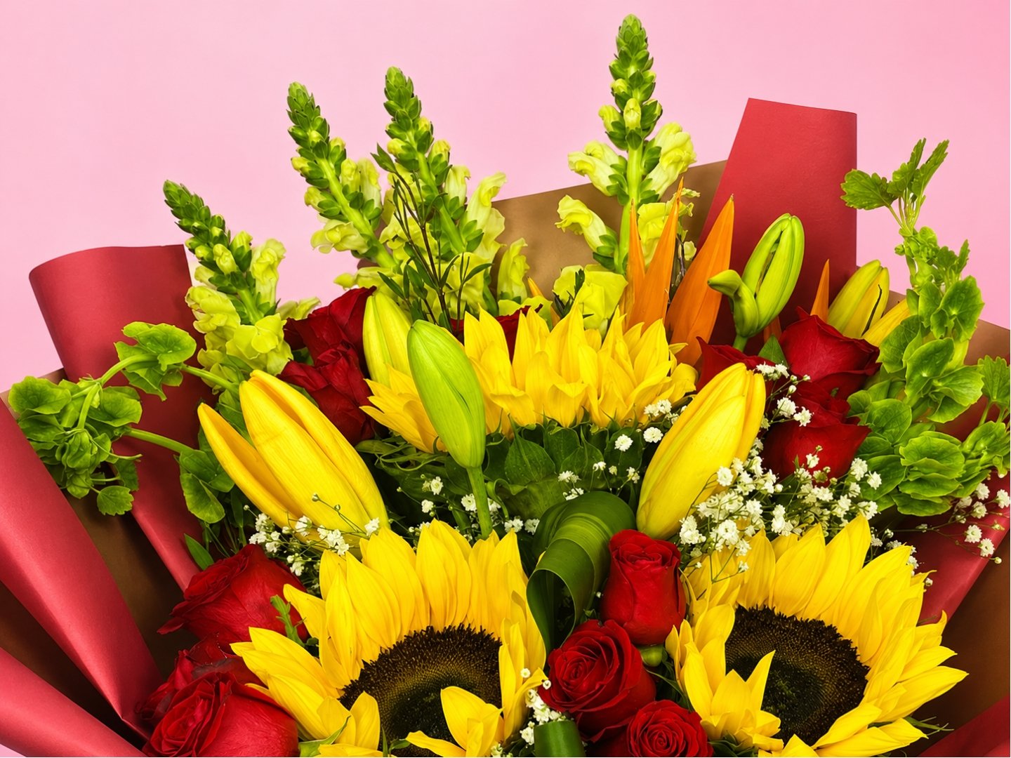 Bouquet de Girasoles con rosas