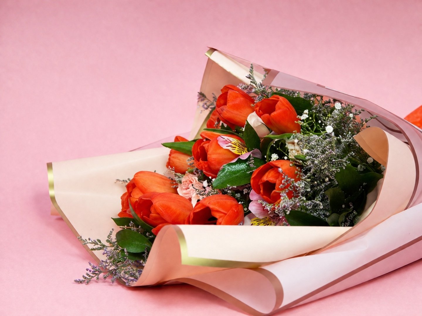 Ramo Con 10 Tallos De Tulipán