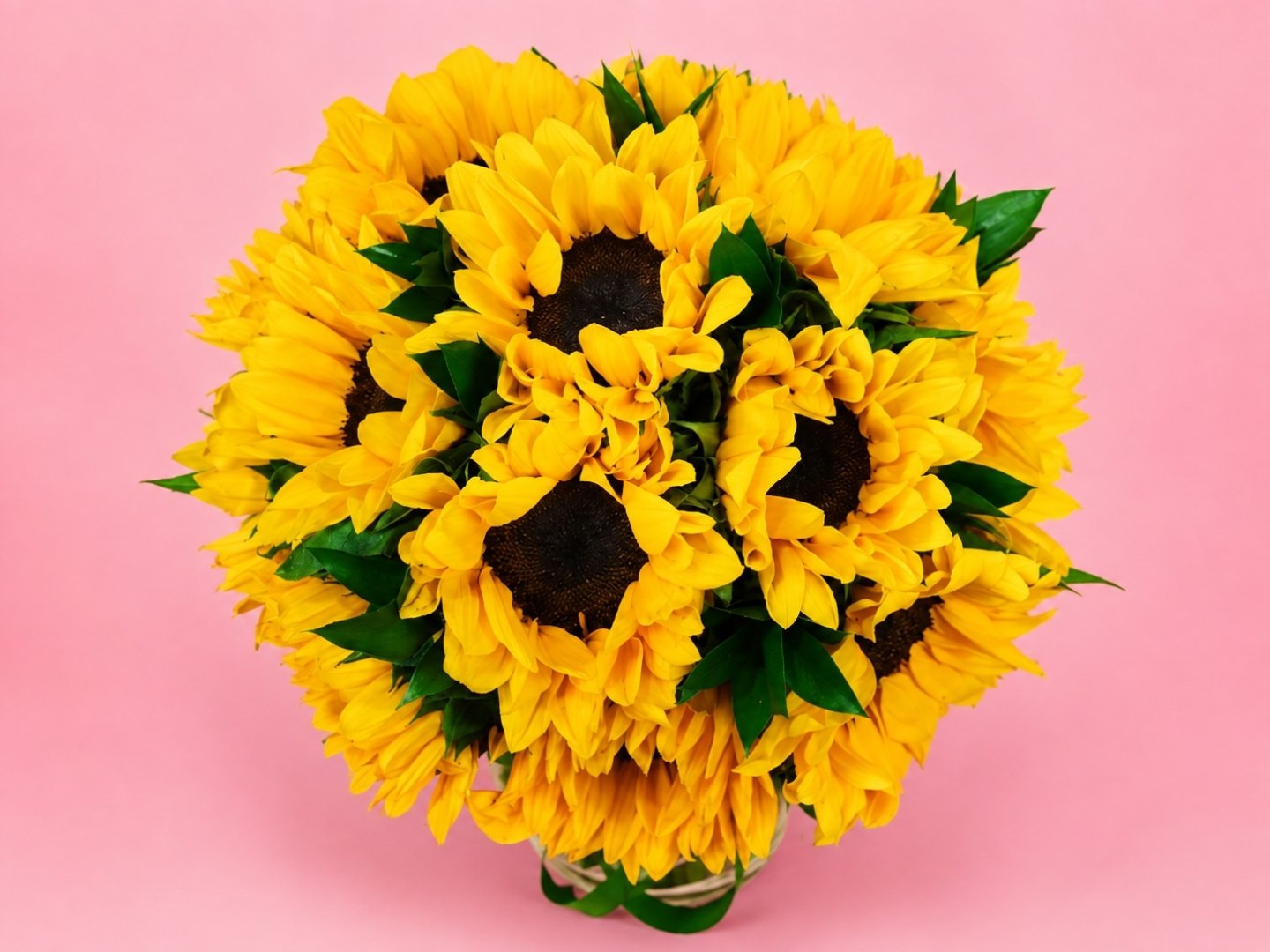 Jarrón con 15 Girasoles