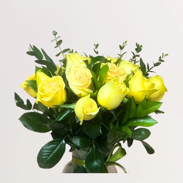 Jarrón 24 Flores Amarillas