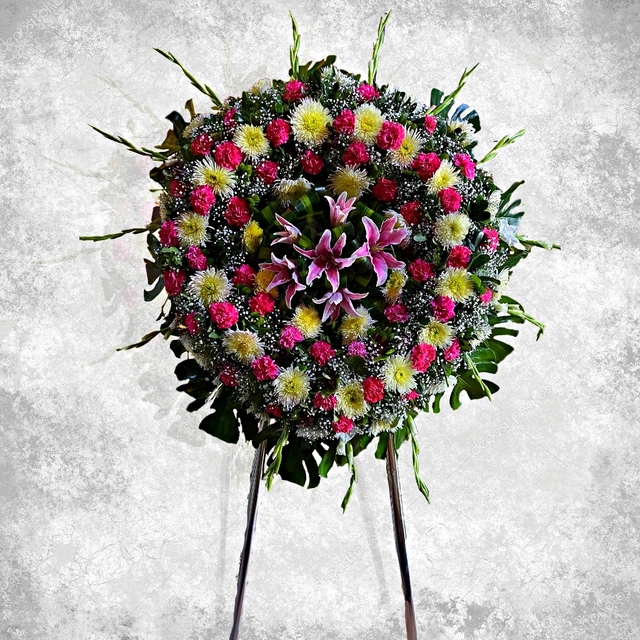 Corona Funeraria con Clavel y Stargacer