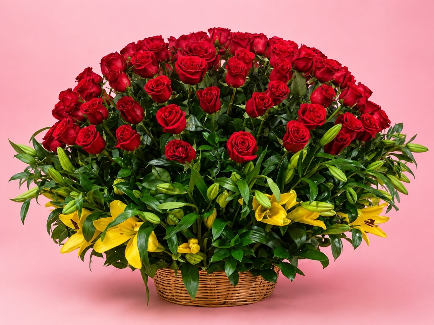 Canasta de 100 Rosas